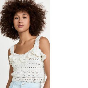 SEA Rylee Crochet Crop Top, Small